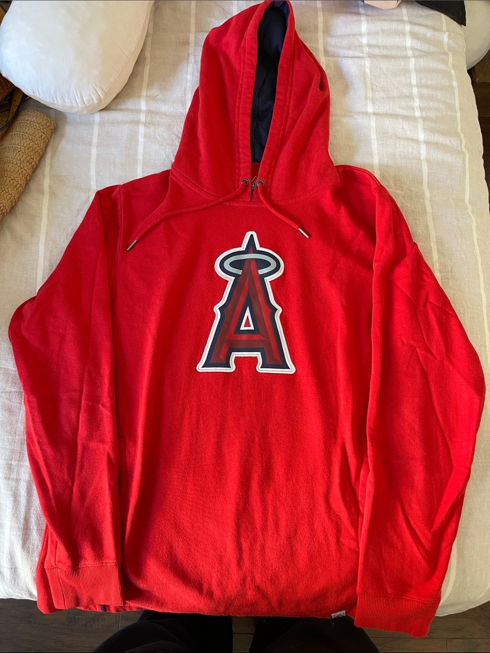 Majestic Red Los Angeles Angels Crewneck Hoodie